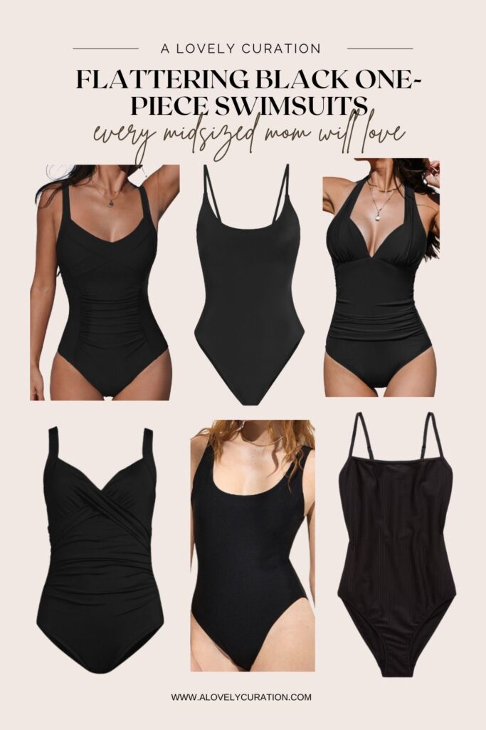 Flattering Black One-Piece Swimsuits Every Midsize Mom Will Love